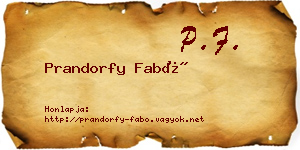 Prandorfy Fabó névjegykártya